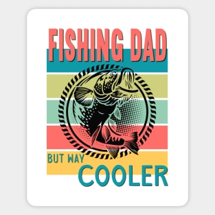 Fishing Dad But Way Cooler Retro Vintage Sunset Magnet